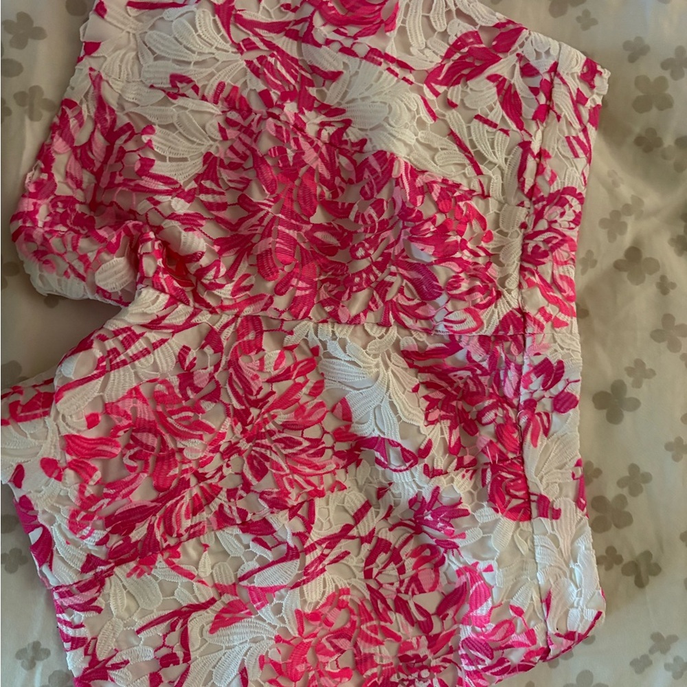 Lilly Pulitzer Pink and White Floral Shorts